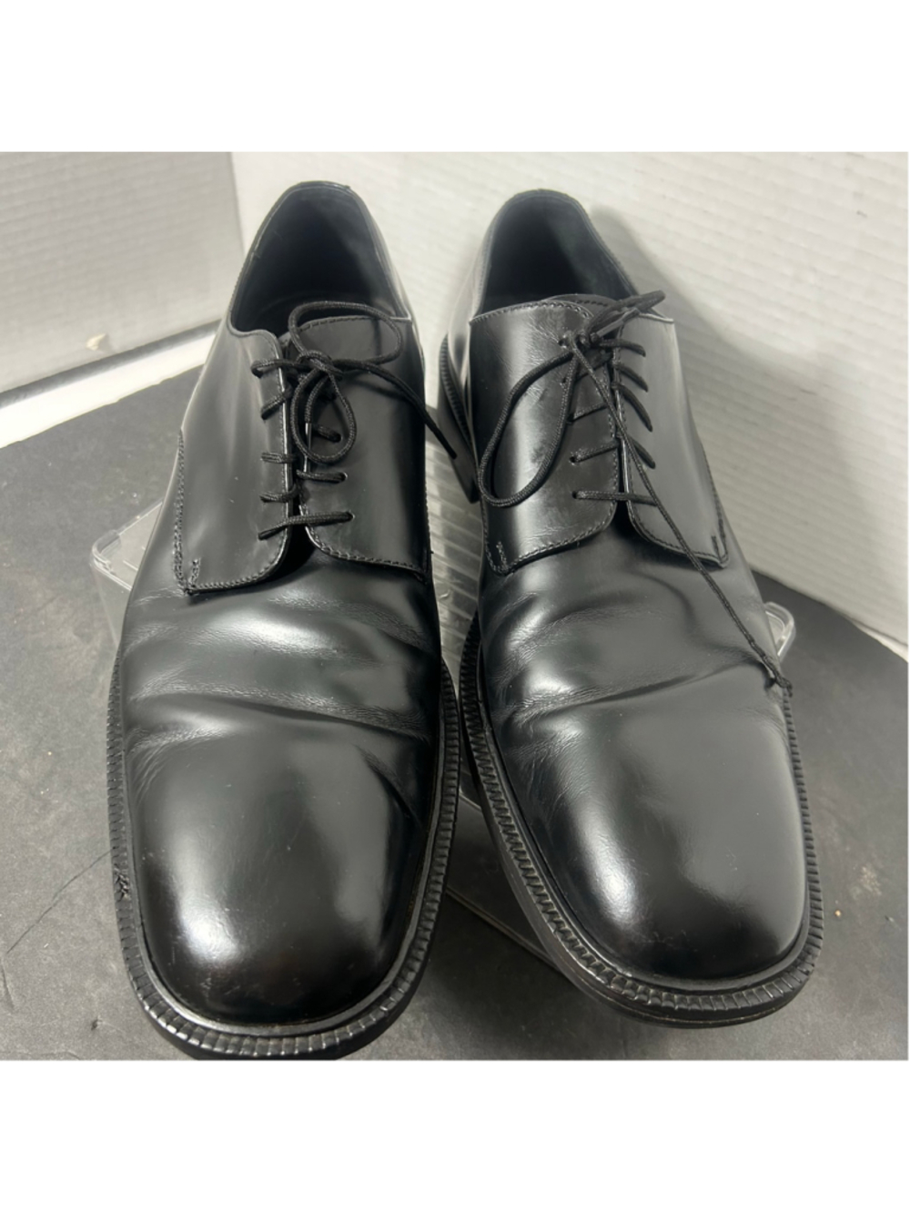 Men's VTG Gucci Black Leather Round Toe Oxford Shoes 11.5 Bond Quiet Luxury